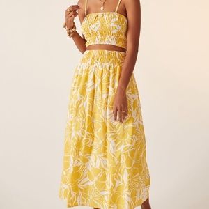Faithfull the Brand for Anthropologie NWT two-piece crop top and midi skirt; SM